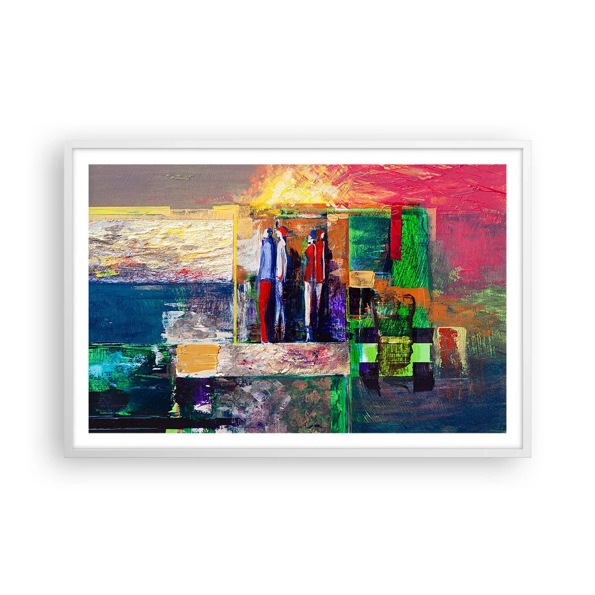 Plakat w białej ramie - Relacje i emocje - 91x61 cm