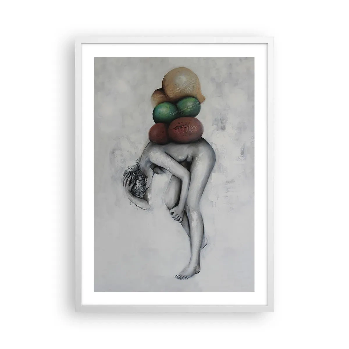 Plakat w białej ramie - Ciężar życia - 50x70 cm