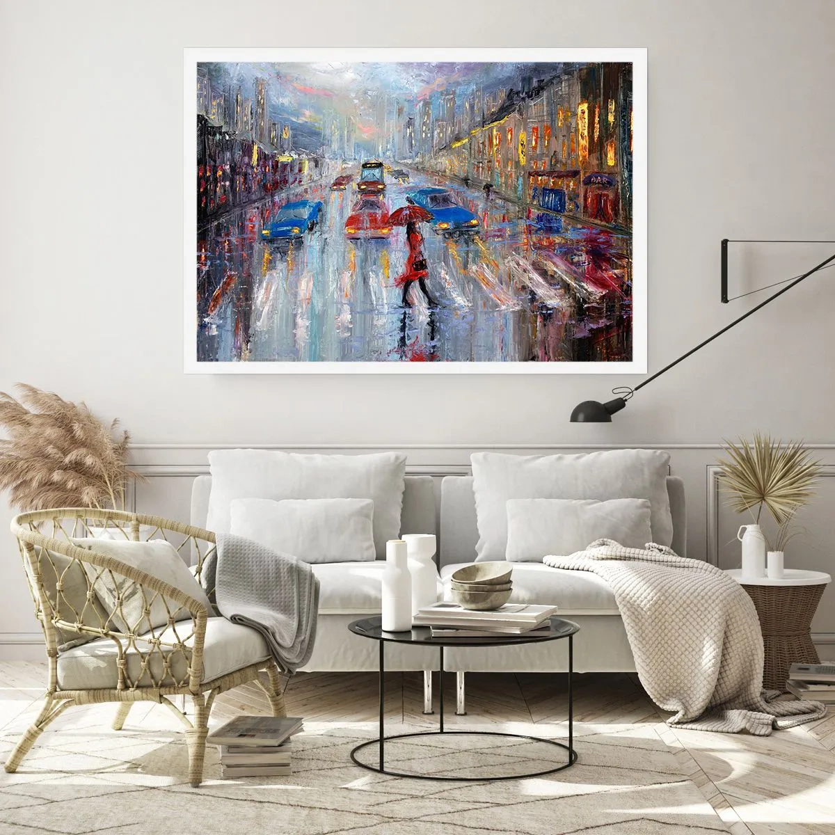 Plakat - Deszczowe popołudnie w mieście - 40x30 cm