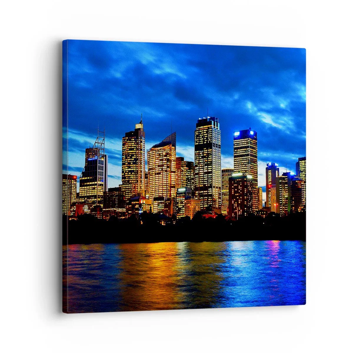 Obraz na płótnie - Noc świateł i barw - 30x30 cm