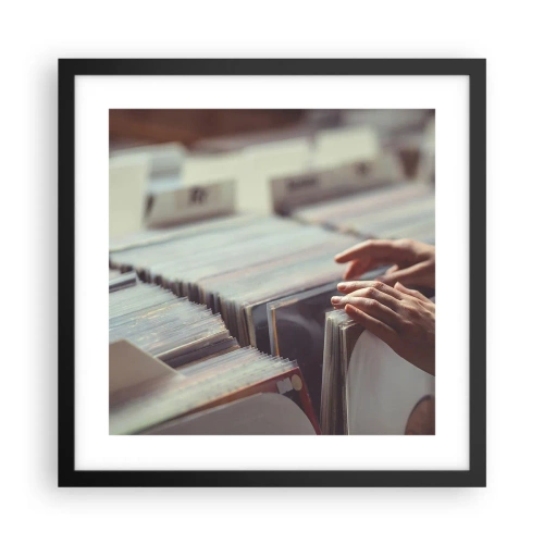 Plakat w czarnej ramie - W poszukiwaniu wzruszeń - 40x40 cm