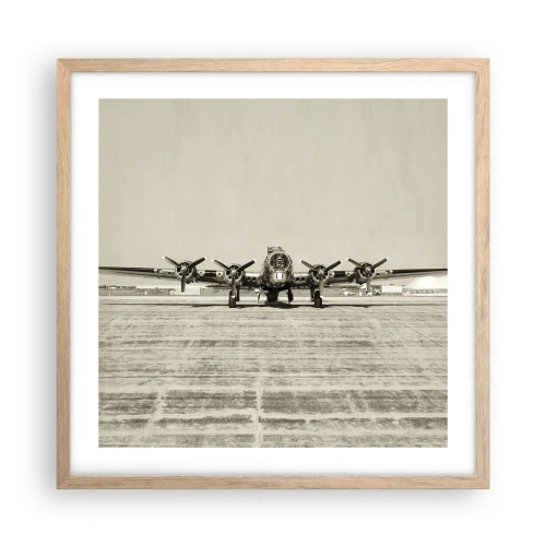 Plakat w ramie jasny dąb - Jak zawsze gotowy - 50x50 cm