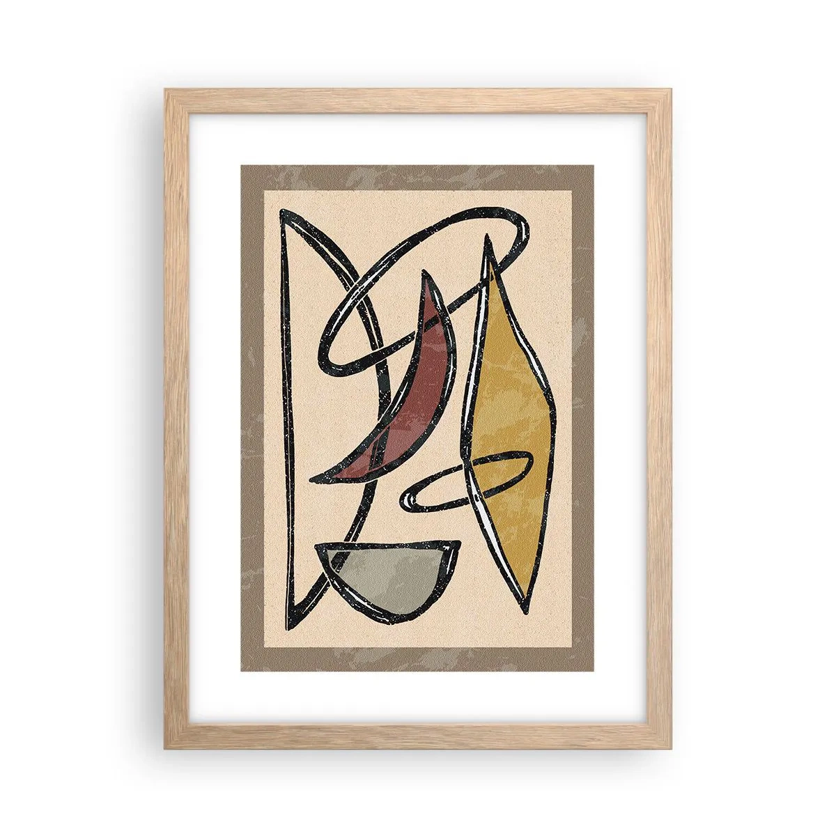 Plakat w ramie jasny dąb - Kompozycja – łuki i owale - 30x40 cm