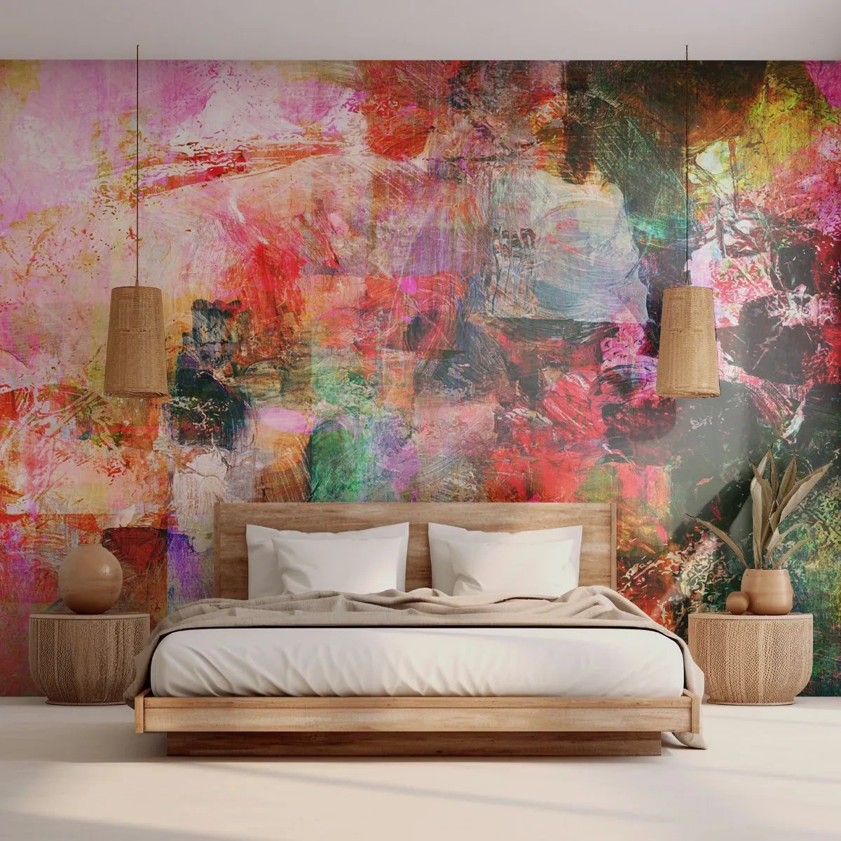 Fototapeta Premium Sand - Kolorowa abstrakcyjna kompozycja malarska - 100x70cm - Podróż poprzez róż - Nowoczesna dekoracja ścienna do salonu, kuchni i sypialni ARTTOR