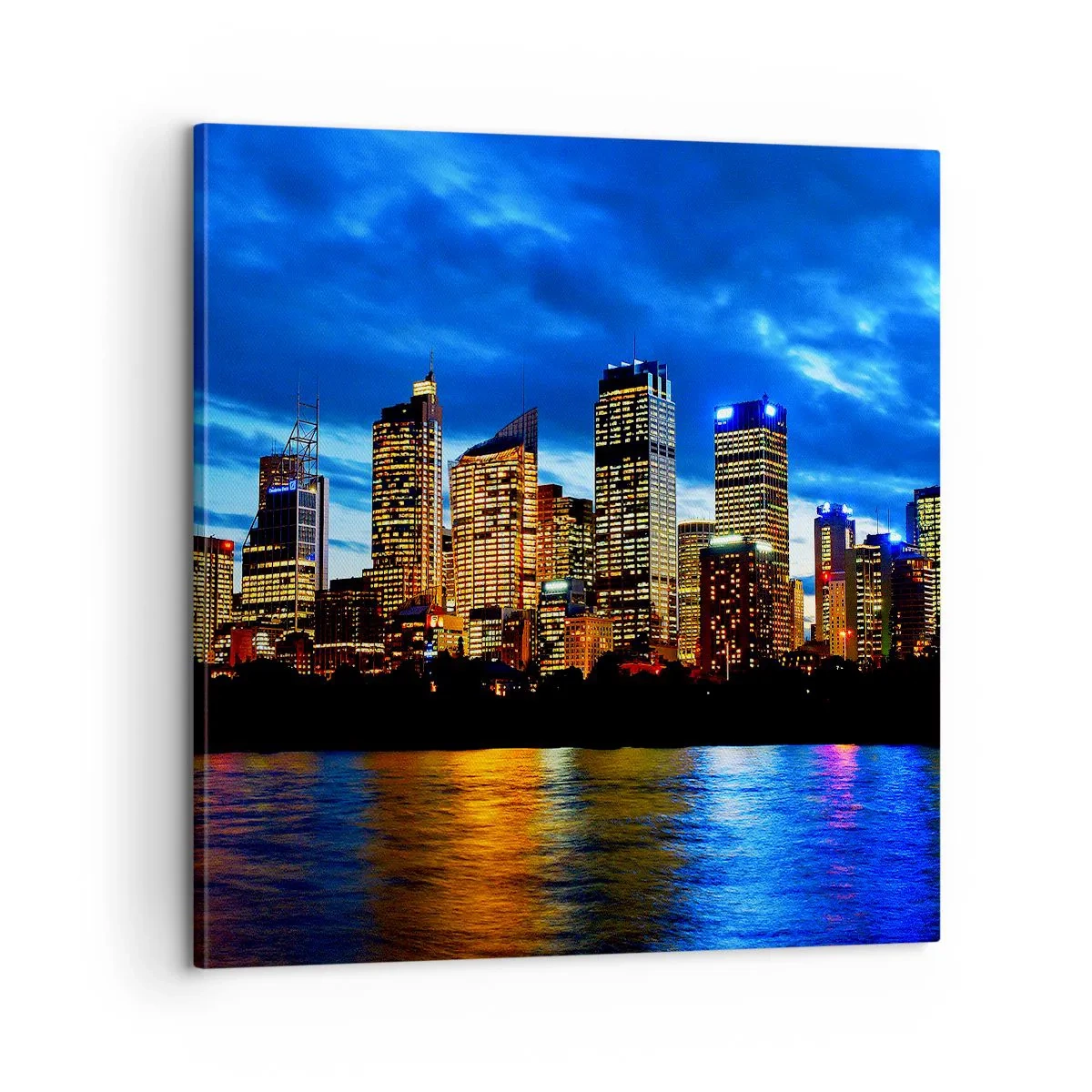 Obraz na płótnie - Noc świateł i barw - 60x60 cm