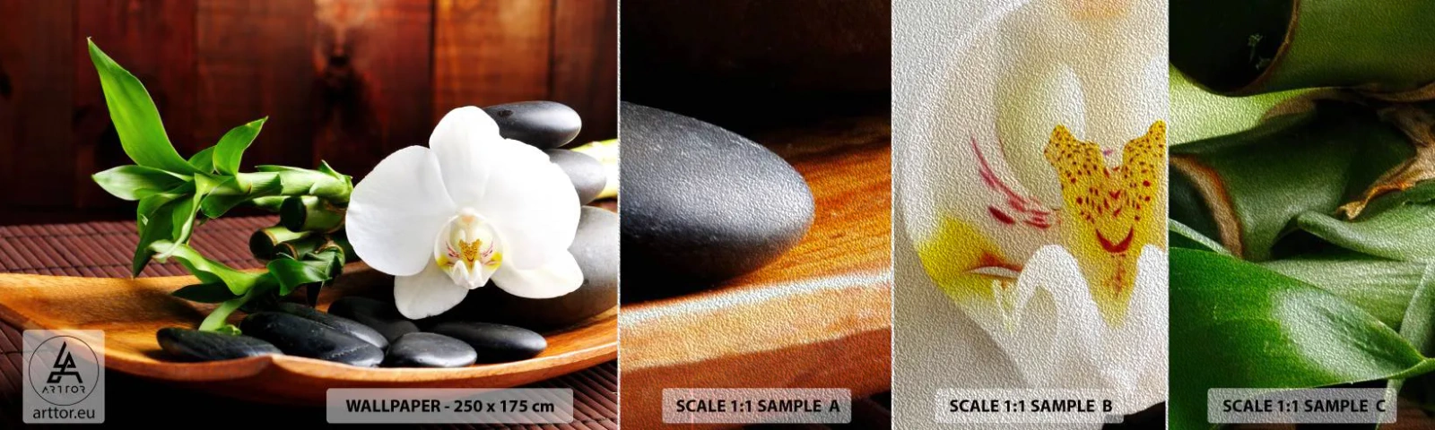 Fototapeta Próbka Premium Sand - Poddaj się dotykowi natury - Kwiaty, Orchidea, Storczyk - 100x30 cm