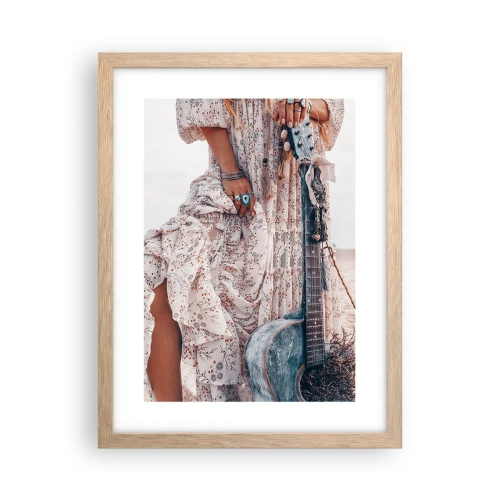 Plakat w ramie jasny dąb - Dzieci kwiaty w drodze - 30x40 cm