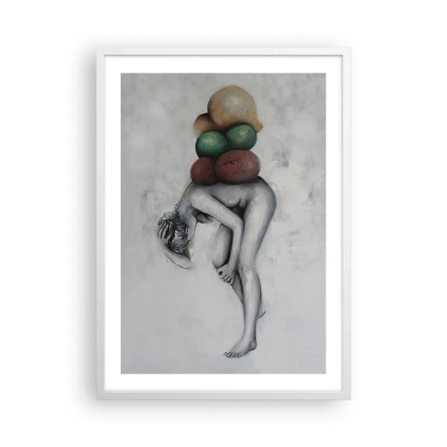 Plakat w białej ramie - Ciężar życia - 50x70 cm