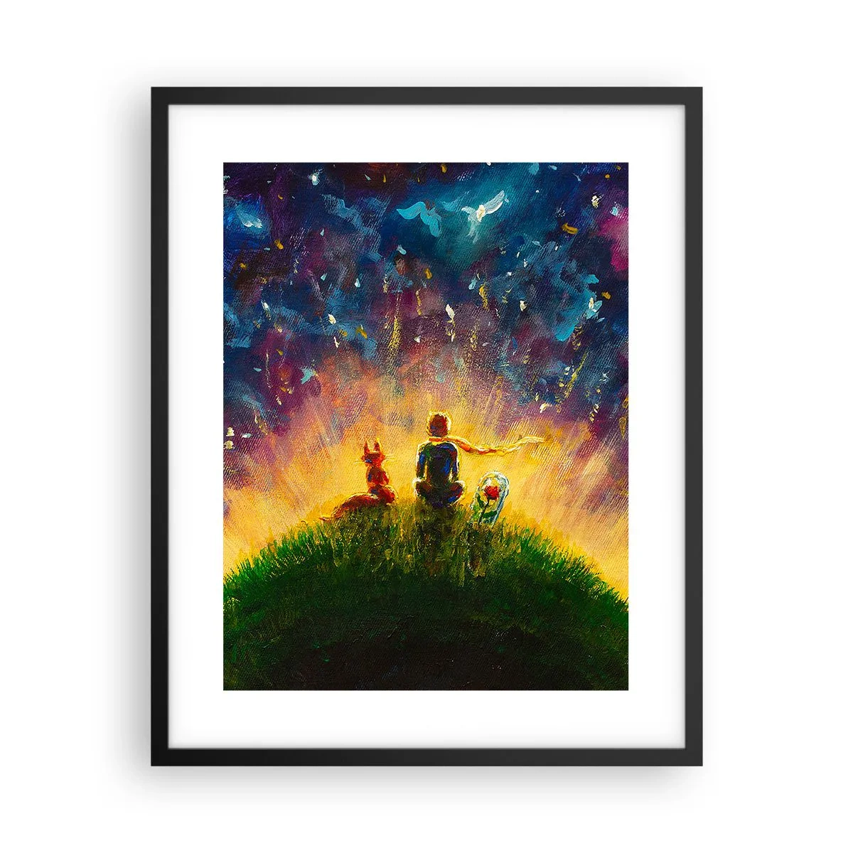 Plakat w czarnej ramie - Miłość i przyjaźń - cały świat - 40x50 cm