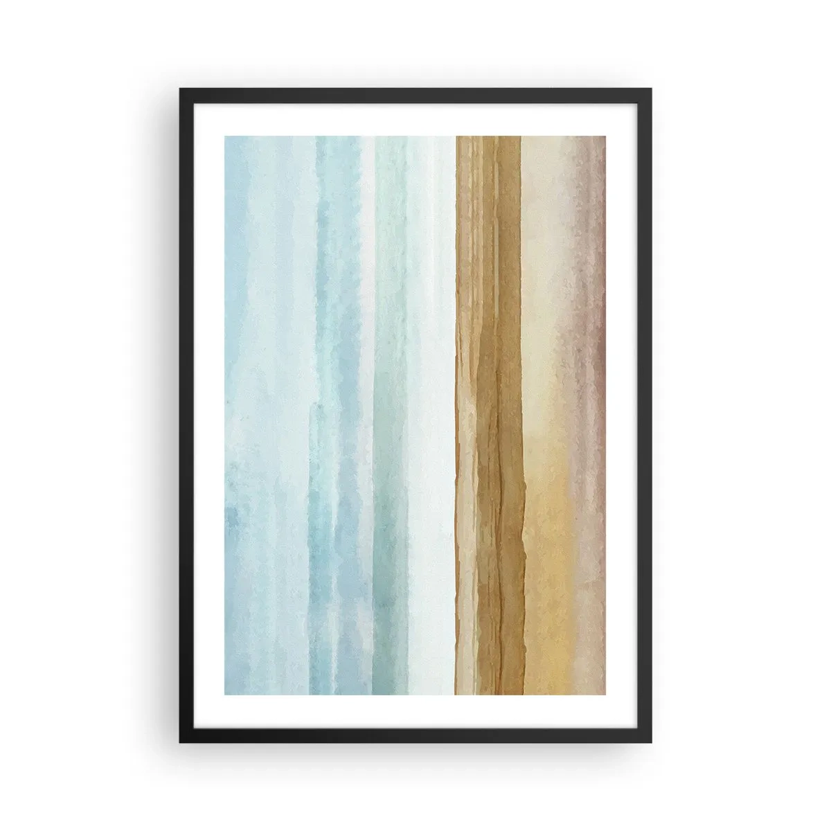 Plakat w czarnej ramie - Minimalistyczny krajobraz w pastelowych odcieniach - 50x70cm - Ukojenie - Nowoczesna dekoracja ścienna do salonu i sypialni ARTTOR