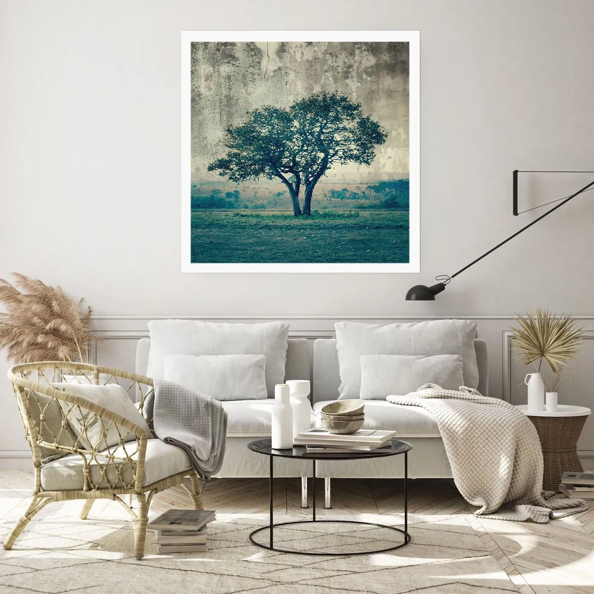 Plakat - Jabłoń na błękitnym błoniu? - 60x60 cm