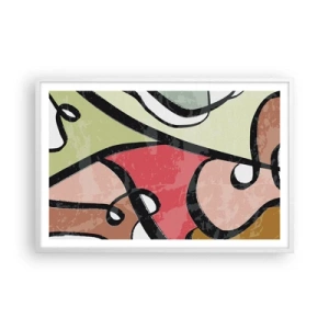 Plakat w białej ramie - Piruety wśród barw - 91x61 cm