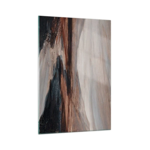 Obraz na szkle - Malowniczy krajobraz z rzeką i górami - 70x100cm - Spokojna dolina - Nowoczesna dekoracja ścienna do salonu i sypialni ARTTOR