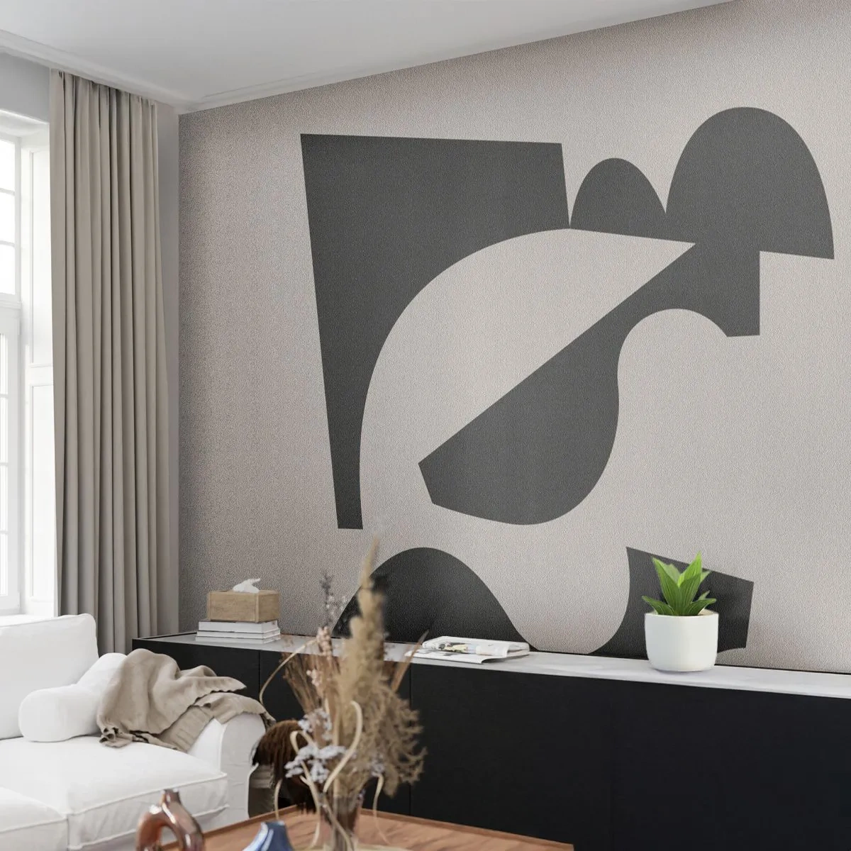 Fototapeta Premium Sand - Abstrakcyjna sylwetka rycerza w geometrycznym stylu - 100x70cm - Do samodzielnego składania - Nowoczesna dekoracja ścienna do salonu, kuchni i sypialni ARTTOR