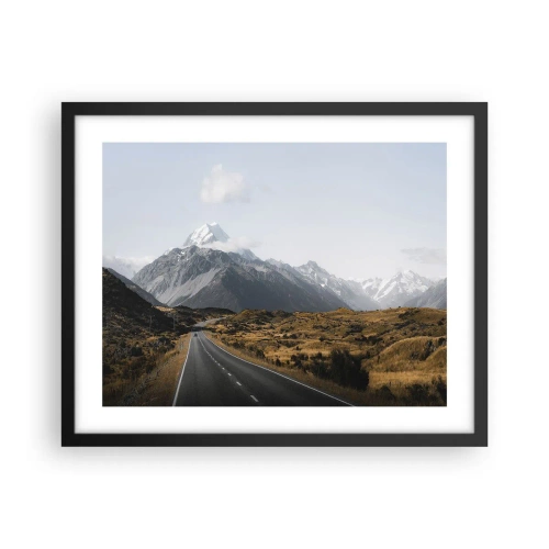 Plakat w czarnej ramie - Droga do serca gór - 50x40 cm