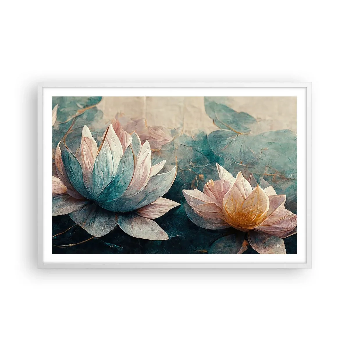 Plakat w białej ramie - Gwiazdy jeziora - 91x61 cm