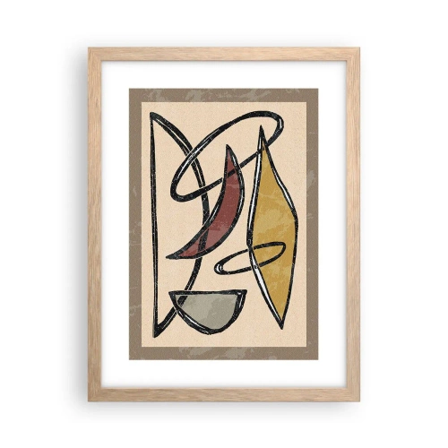 Plakat w ramie jasny dąb - Kompozycja – łuki i owale - 30x40 cm