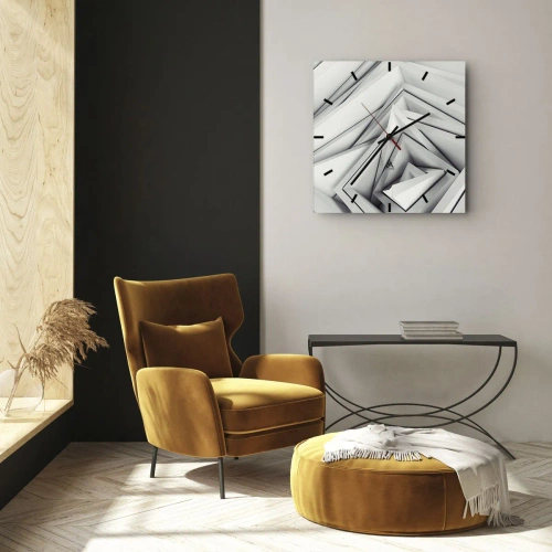 Zegar ścienny - Ostrych kątów pąkowie - 40x40 cm