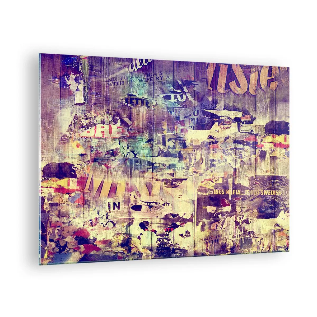 Obraz na szkle - Abstrakcyjna kompozycja z miejskimi teksturami i graffiti - 70x50cm - I tyle zostanie - Nowoczesna dekoracja ścienna do salonu i sypialni ARTTOR