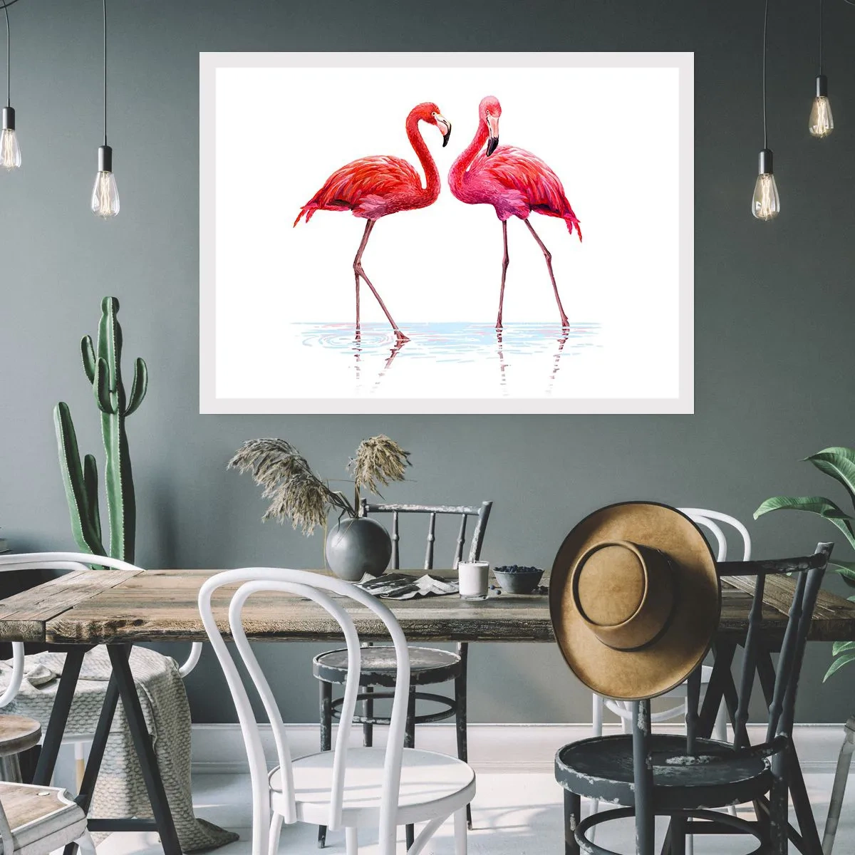 Plakat - Różowe randez-vous - 40x30 cm