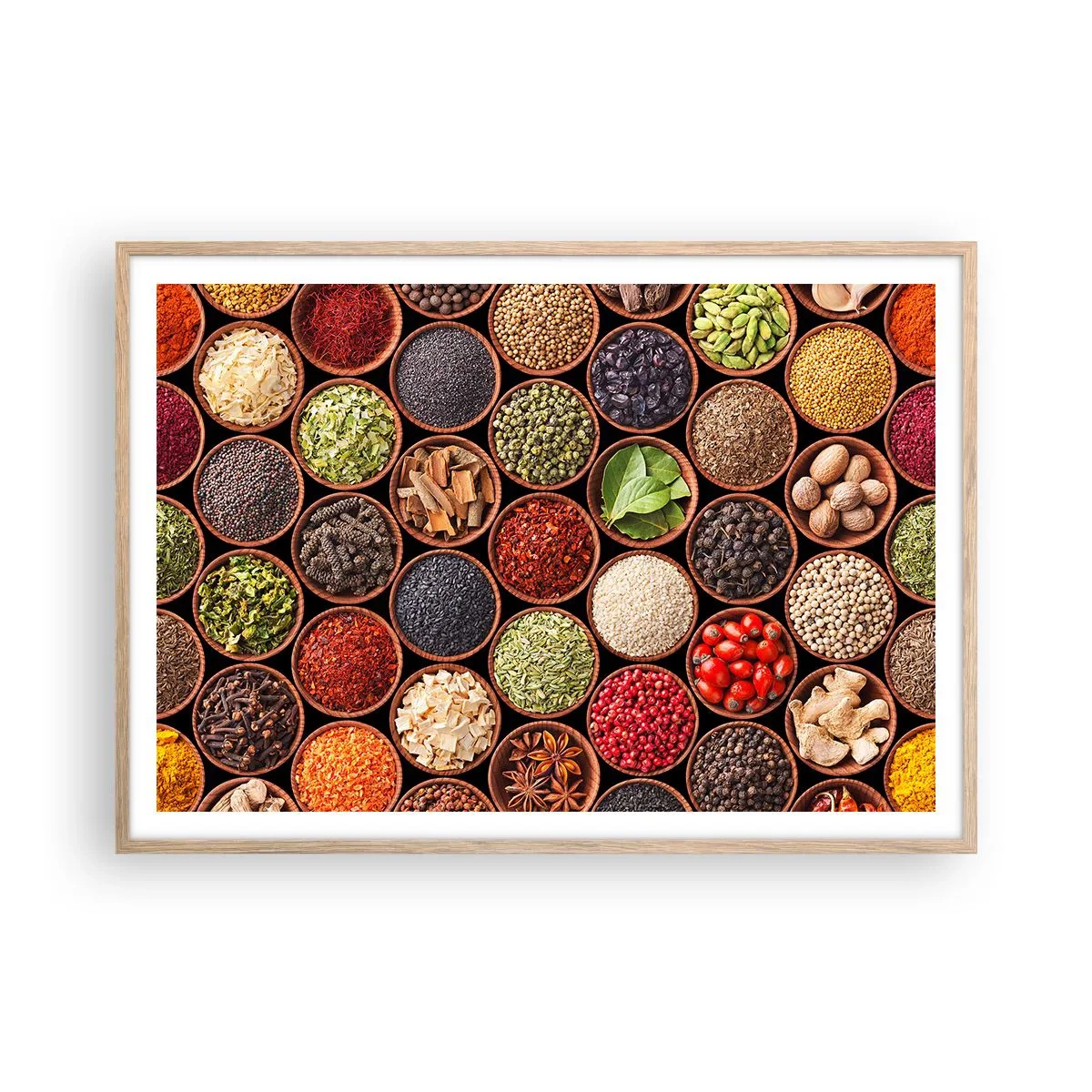 Plakat w ramie jasny dąb - Wszystkie smaki świata - 100x70 cm