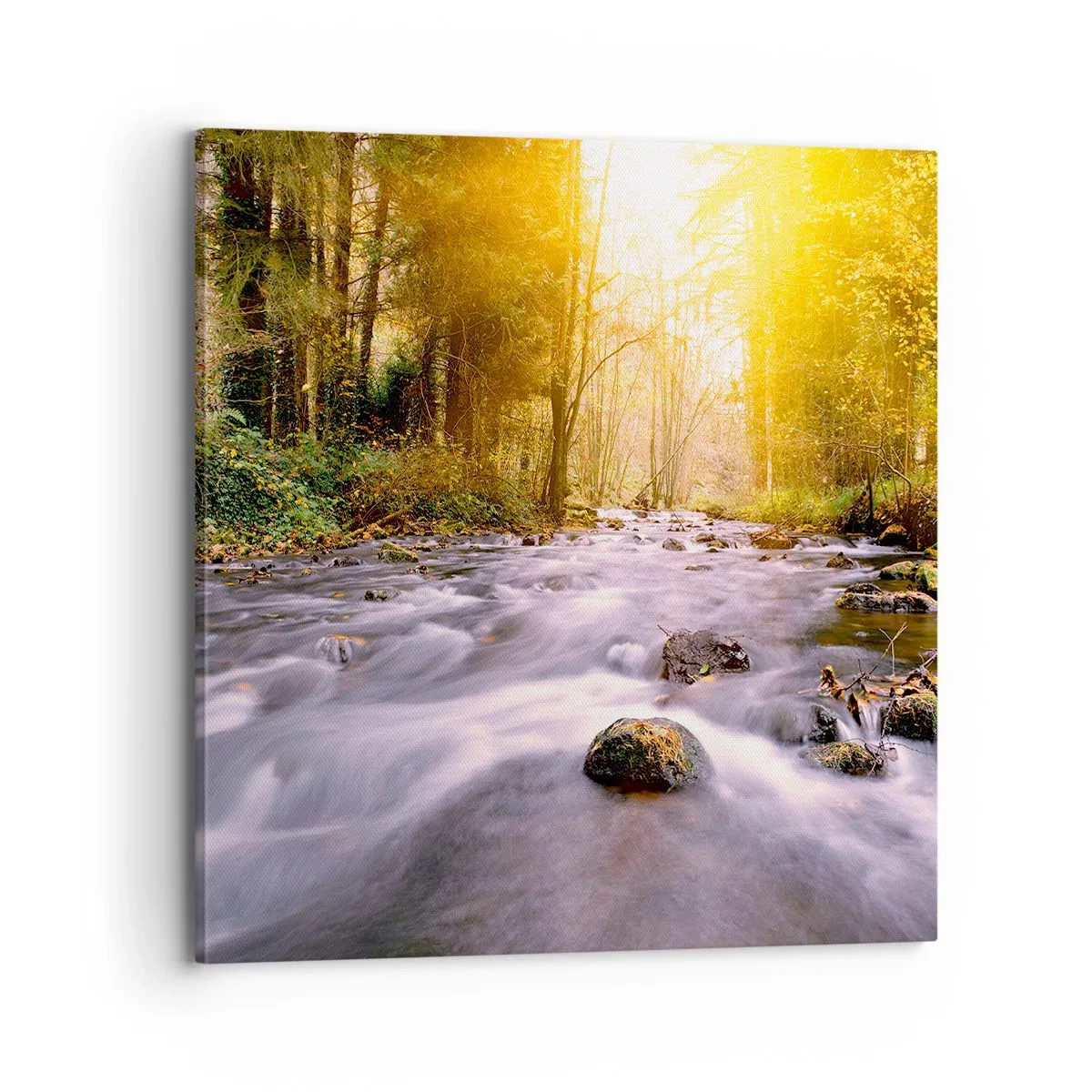 Obraz na płótnie - Malachit w srebrno-złotej oprawie - 70x70 cm