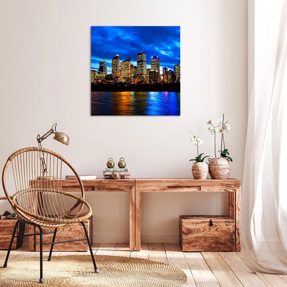 Obraz na płótnie - Noc świateł i barw - 60x60 cm