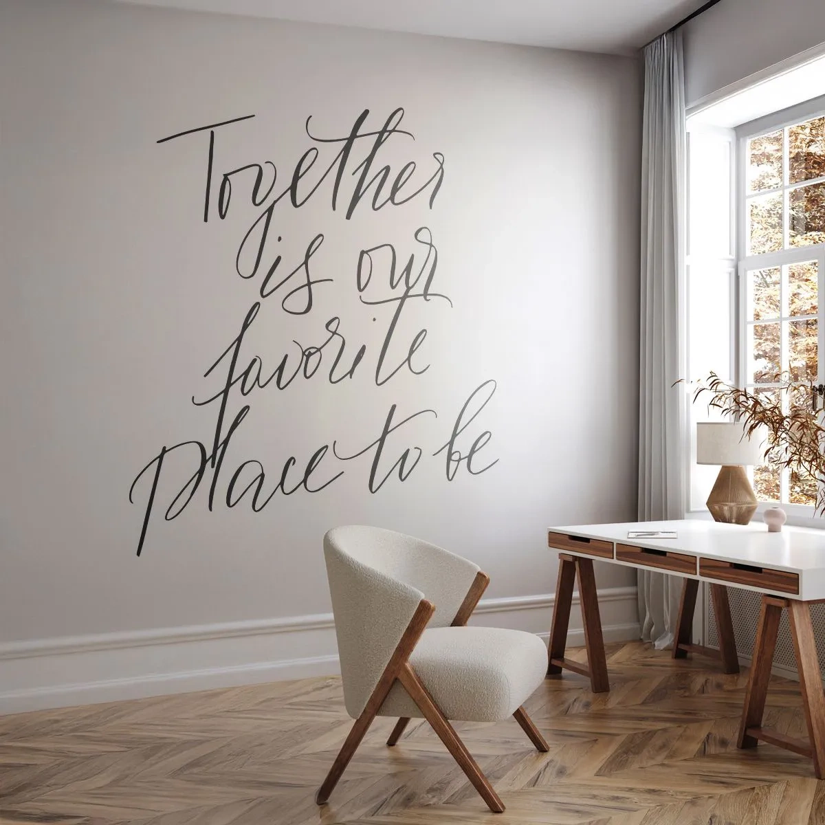 Fototapeta Premium Sand - Minimalistyczny napis kaligraficzny - 100x70cm - Też to czujesz? - Nowoczesna dekoracja ścienna do salonu, kuchni i sypialni ARTTOR