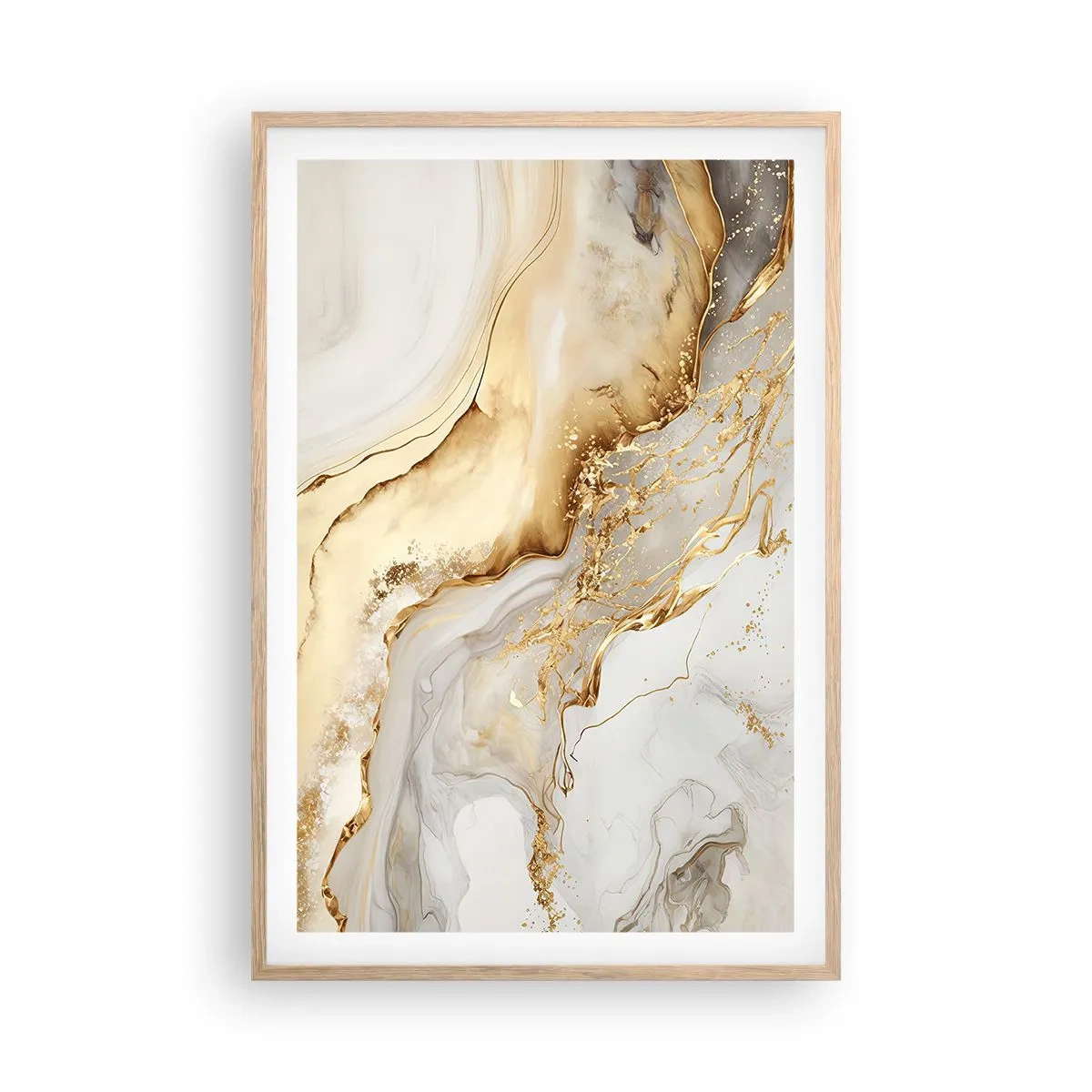 Plakat w ramie jasny dąb - Abstrakcja: piękno i dobro - 61x91 cm