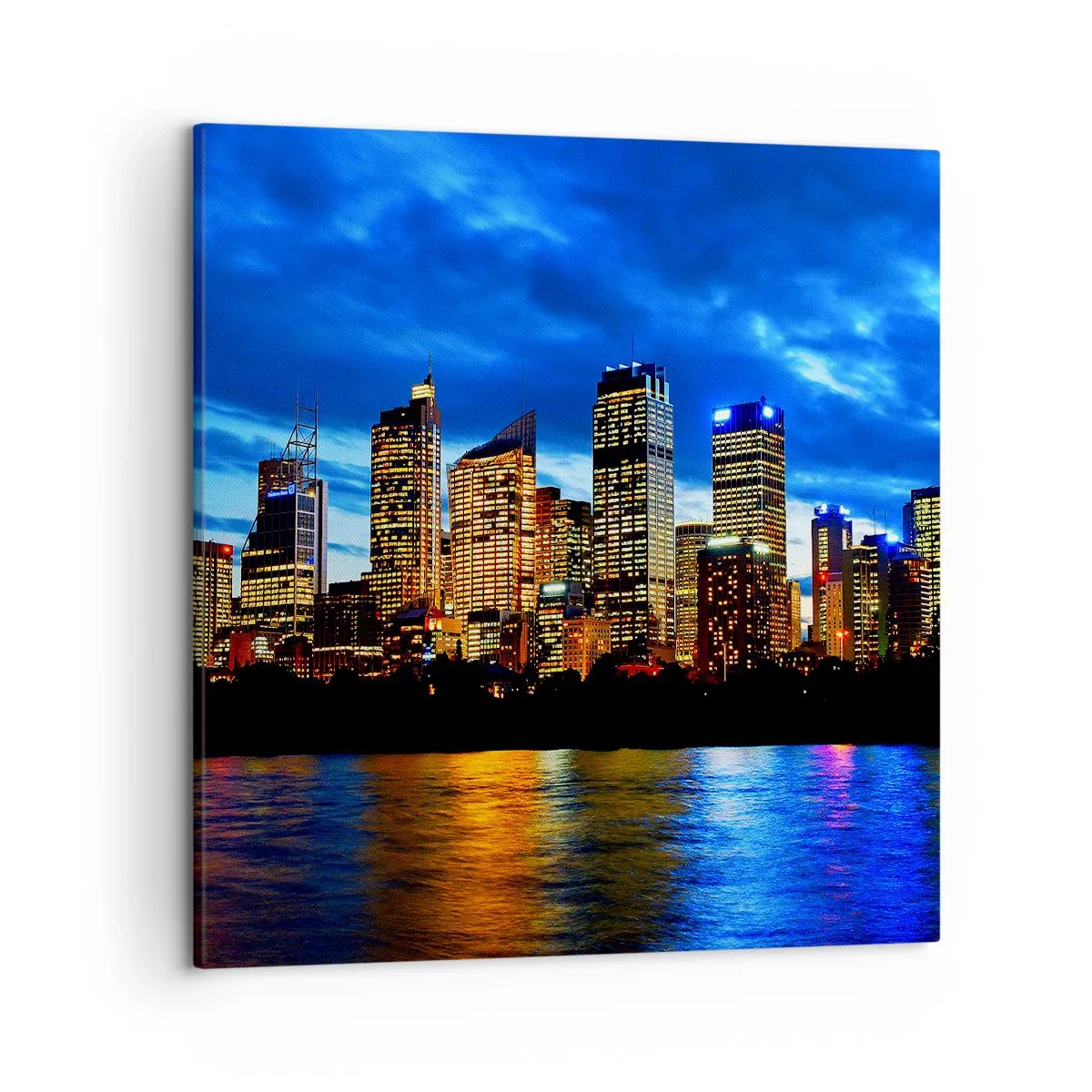 Obraz na płótnie - Noc świateł i barw - 50x50 cm