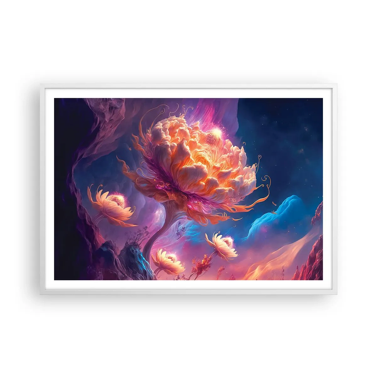 Plakat w białej ramie - Inny świat - 100x70 cm