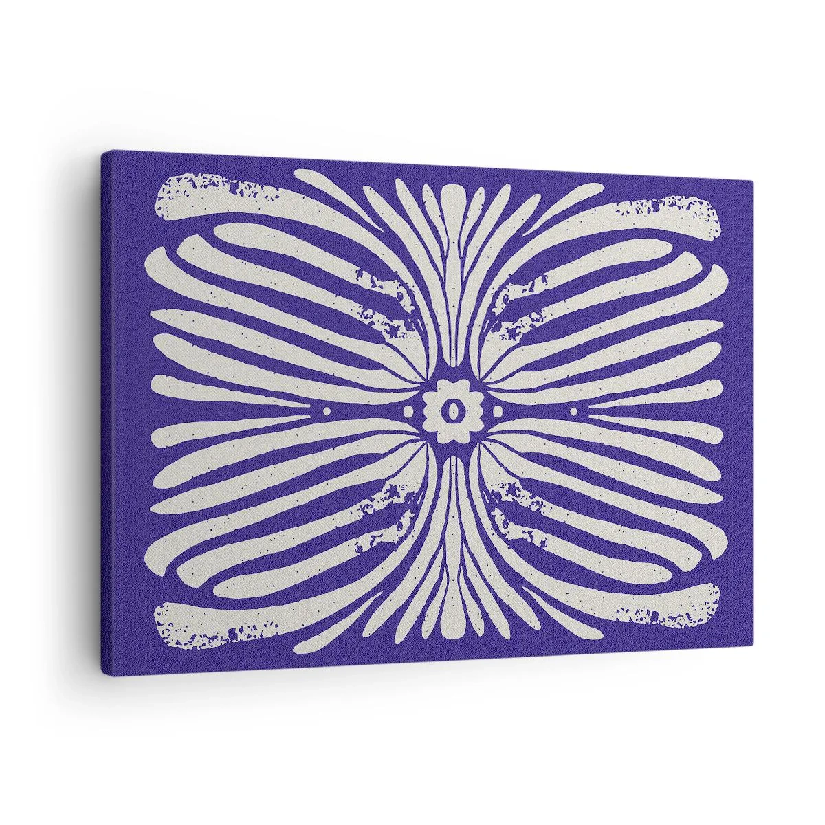 Obraz na płótnie - Etniczny wzór w odcieniach fioletu i bieli - 70x50cm - Etniczne inspiracje - Nowoczesna dekoracja ścienna do salonu i sypialni ARTTOR
