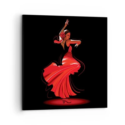 Obraz na płótnie - Ognisty duch flamenco - 70x70 cm