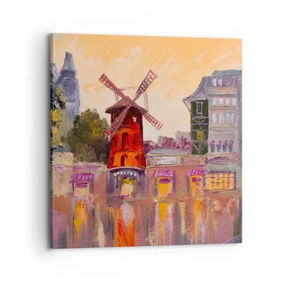 Obraz na płótnie - Paryskie ikony – Moulin Rouge - 70x70 cm