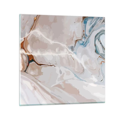 Obraz na szkle - Błękitne meandry pod bielą - 70x70 cm