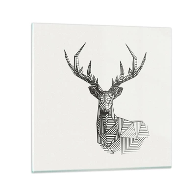 Obraz na szkle - Jeleń w kubistycznym stylu - 60x60 cm