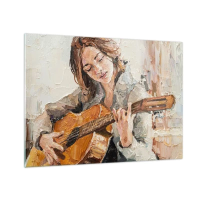 Obraz na szkle - Koncert na gitarę i dziewczęce serce - 70x50 cm