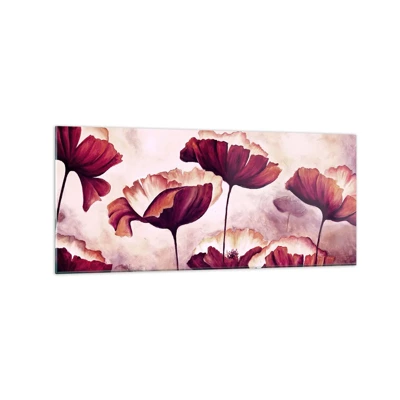 Obraz na szkle - Płatek czerwony i biały - 120x50 cm