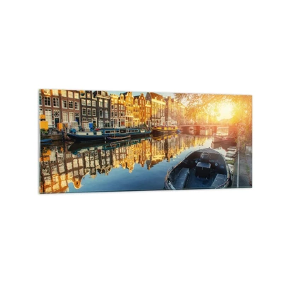 Obraz na szkle - Poranek w Amsterdamie - 120x50 cm