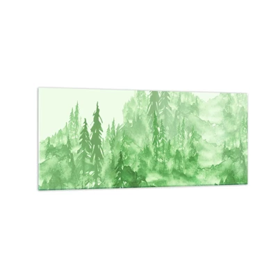 Obraz na szkle - Rozmyty zieloną mgłą - 120x50 cm