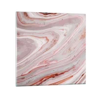 Obraz na szkle - Różowy w płynie - 50x50 cm