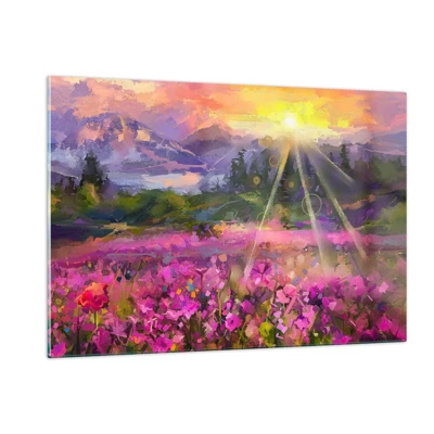 Obraz na szkle - W dolinie pod opieką słońca - 120x80 cm