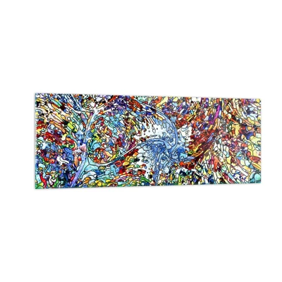 Obraz na szkle - Witraż kroplisty - 140x50 cm