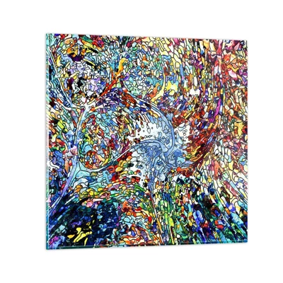 Obraz na szkle - Witraż kroplisty - 60x60 cm