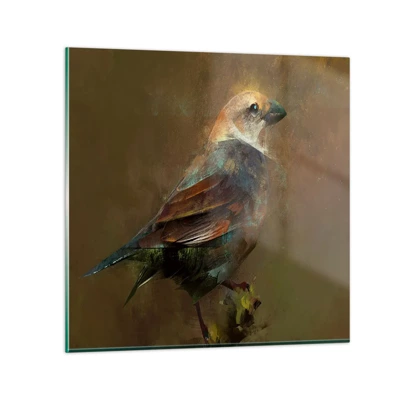 Obraz na szkle - Wróbelek, ptaszyna niewielka - 70x70 cm