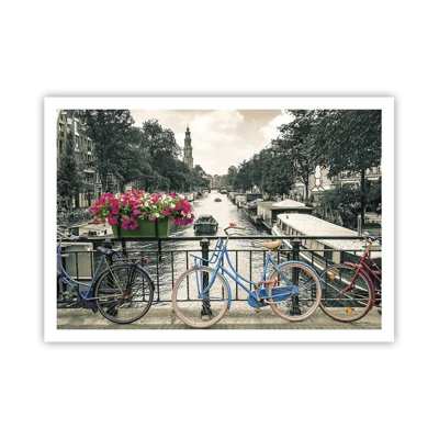 Plakat - Kolory amsterdamskiej ulicy - 100x70 cm