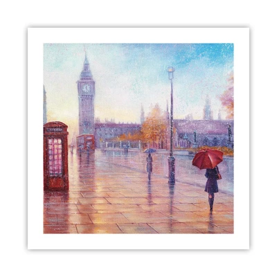 Plakat - Londyński jesienny dzień - 50x50 cm