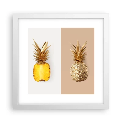 Plakat w białej ramie - Ananas dla nas - 30x30 cm