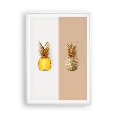 Plakat w białej ramie - Ananas dla nas - 70x100 cm