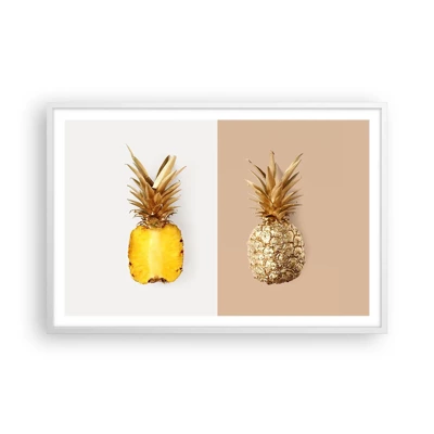 Plakat w białej ramie - Ananas dla nas - 91x61 cm